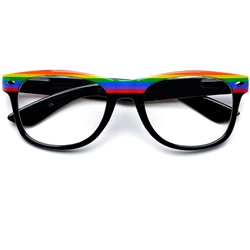 Rainbow Pride Wayfarer Style Clear Lenses#2237Clr
