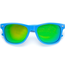 Colored Reflective Mirror Wayfarer Style Sunglasses