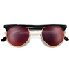 Flat Top Brow Bar Half Frame Indie Style Fashion Sunglasses