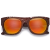 Modernized Flat Top Large Square Frame Thick Temple Arm Stone Texture Sunglasses