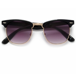 Classic Half Frame Semi Rimless Club Master Style Sunglasses