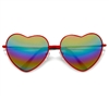 Cute Rainbow Mirrored Metal Heart Shape Sunglasses#87488