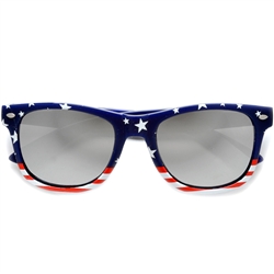 US Patriotic Flag Wayfarer Mirror Lenses #8794