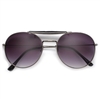 Round Circle Outdoorsman Retro Sunglasses with Distinct Brow Bar