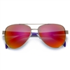 Colorful Temple Arms Classic Tear Drop Revo Lens Aviator Sunglasses