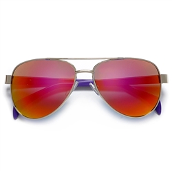 Colorful Temple Arms Classic Tear Drop Revo Lens Aviator Sunglasses