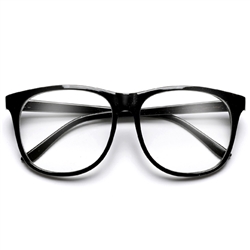 59mm Oversized Nerdy Clear Lens Thin Frame Wayfarer Glasses