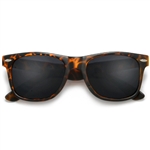 Classic 80s Smooth Matte Tortoise Frame Wayfarer Sunglasses