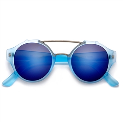 Designer Inspired Round Double Bridge Colorful P3 Frame Sunglasses