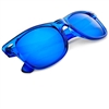 Bright Colorful Crystal Frame Classic Wayfarer with Color Mirrored Lens