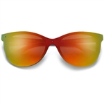 Reflective Color Mirrored Shield Lens Modern Cat Eye Fashion Sunglasses