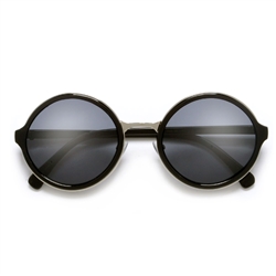 Retro Round Metal Outline Trim Frame Fashion Sunglasses