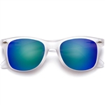 Classic Frost Frame Colorful Revo Lens Wayfarer Sunglasses